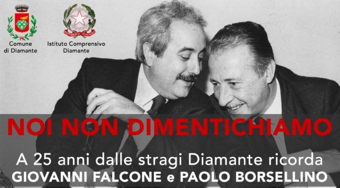 Diamante | Domenica il ricordo di Falcone e Borsellino con il ministro Minniti, l'onorevole Magorno e il Procuratore Bruni