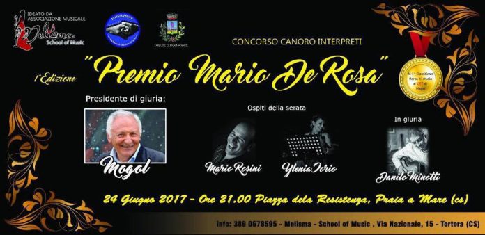 Praia a Mare (Cs) | Premio Mario De Rosa, meno sette giorni al 'Festival della canzone' presieduto da Mogol