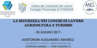Cosenza | Ieri il convegno sulla Salute e Sicurezza nei luoghi di lavoro: Agricoltura e Turismo