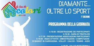 'Diamante... oltre lo sport', sabato 10 giugno l'evento organizzato da 'Casa dei Colori onlus'