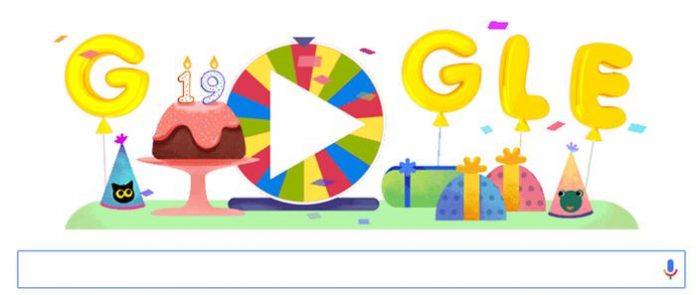 Oggi Google compie 19 anni e si autocelebra in un doodle