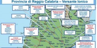 Relazione Dia, 2° semestre 2016: mappa 'ndrine calabresi - mandamento jonico