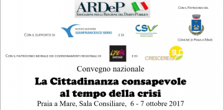 'La Cittadinanza consapevole al tempo della crisi', convegno nazionale a Praia a Mare