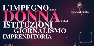 Paola, 'Premio 8 marzo' alle donne che si distinguono nelle istituzioni, nel giornalismo e nell'imprenditoria calabrese