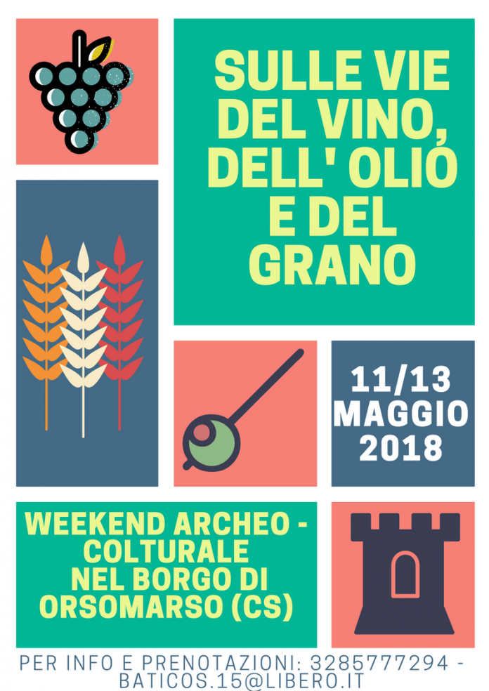 Parte da Orsomarso il percorso Archeo-Colturale dedicato al vino, al grano e all’olio