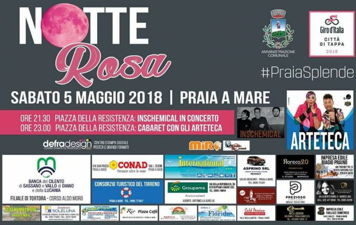 A Praia a Mare è tutto pronto per la 'Notte rosa' del 5 maggio