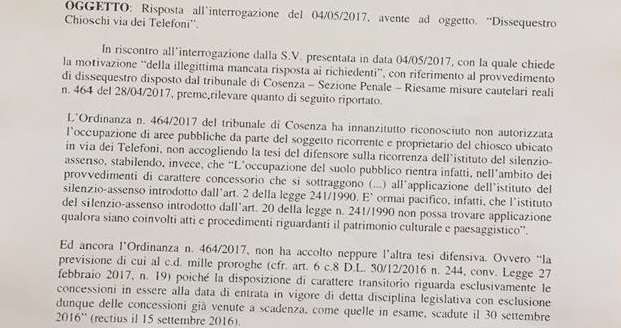 Scalea | Il consigliere Renato Bruno (M5S) su sequestro dei chioschi: 'Le bugie hanno le gambe corte'