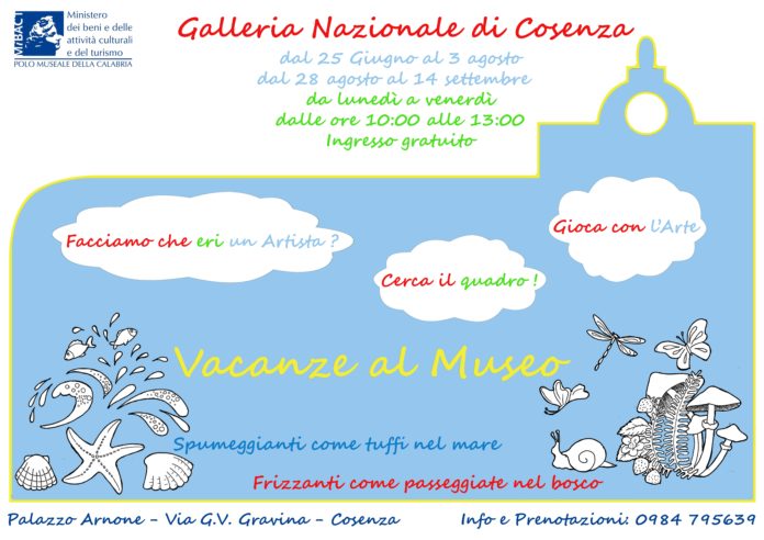 Galleria Nazionale di Cosenza, sono iniziate le 'Vacanze al Museo'